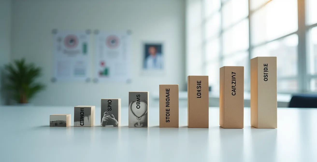 Timeline grafica che mostra la progressione dei sintomi nel tempo per TIA vs Alzheimer