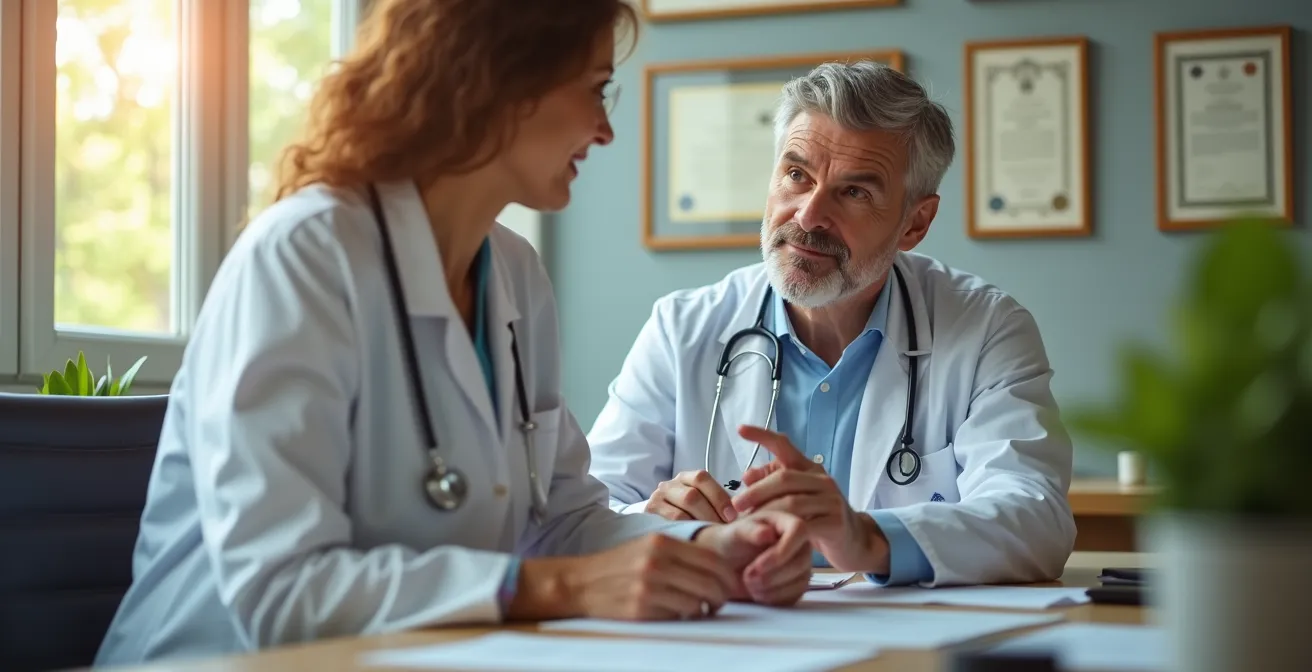 Medico specializzato in fitoterapia durante consulto con paziente in ambiente clinico