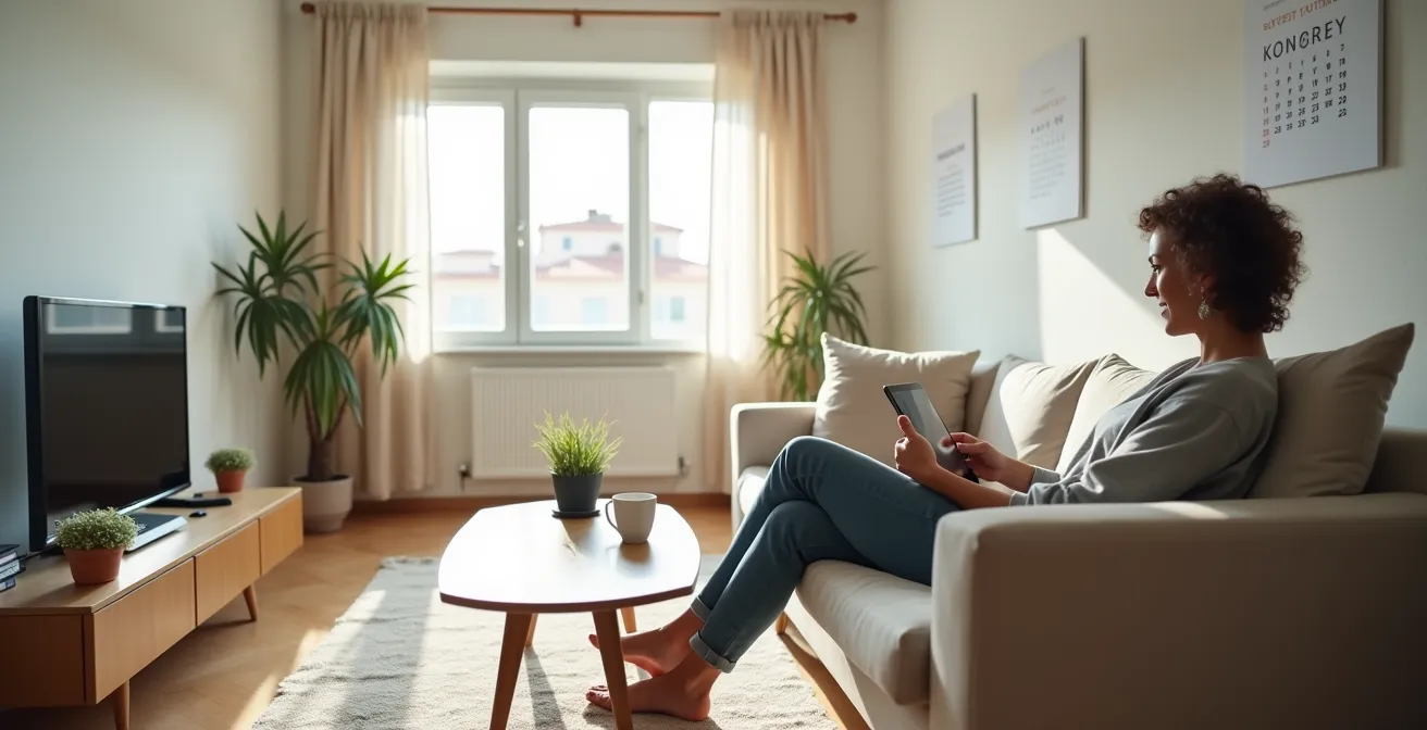 Persona che controlla disponibilità sanitarie su dispositivo digitale