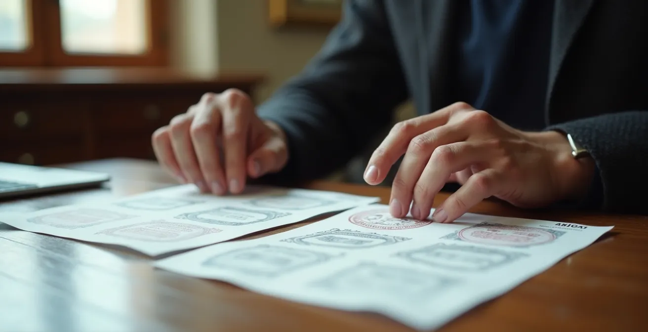 Mani che organizzano documenti legali per la tutela dei diritti sanitari