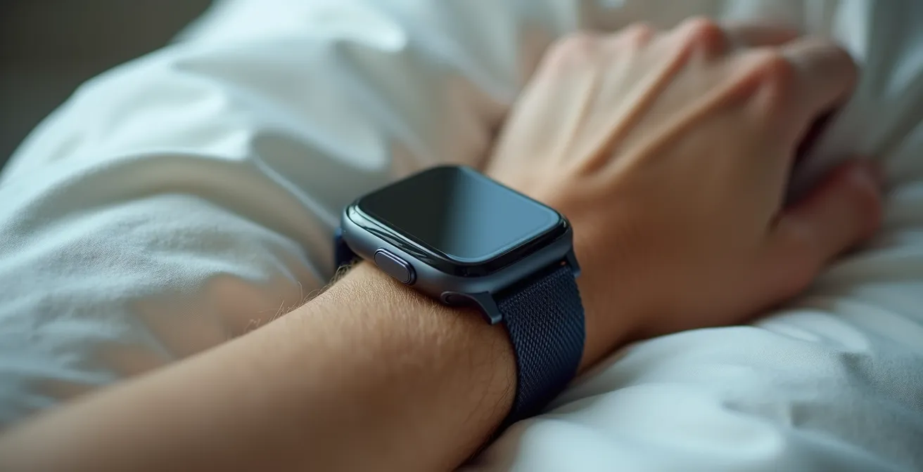 Smartwatch che monitora le fasi del sonno REM e frequenza cardiaca